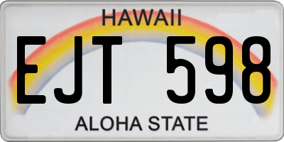 HI license plate EJT598