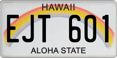 HI license plate EJT601