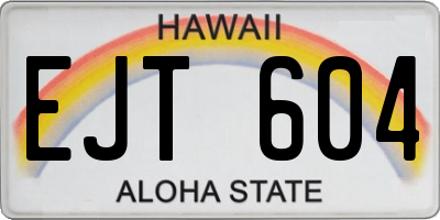HI license plate EJT604