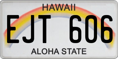 HI license plate EJT606
