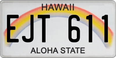 HI license plate EJT611