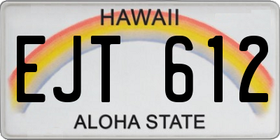 HI license plate EJT612