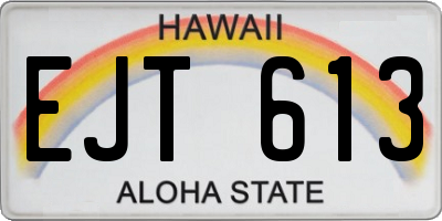 HI license plate EJT613