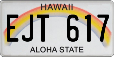 HI license plate EJT617