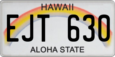 HI license plate EJT630