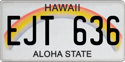 HI license plate EJT636