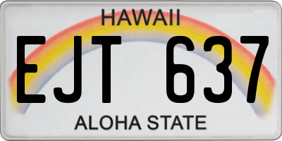 HI license plate EJT637