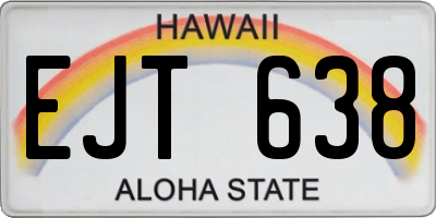 HI license plate EJT638
