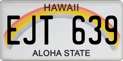HI license plate EJT639
