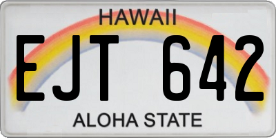 HI license plate EJT642