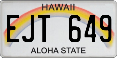 HI license plate EJT649
