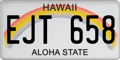 HI license plate EJT658
