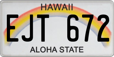 HI license plate EJT672