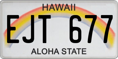 HI license plate EJT677