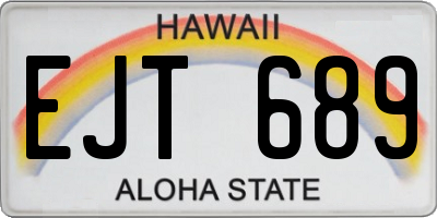 HI license plate EJT689
