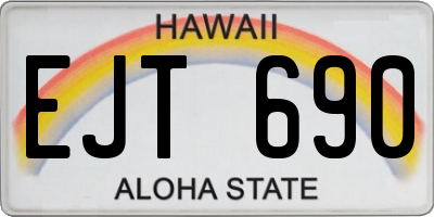 HI license plate EJT690