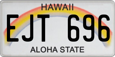 HI license plate EJT696