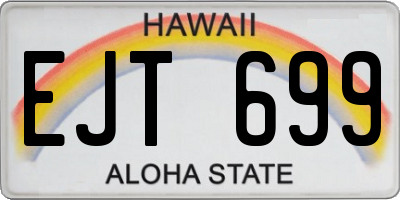 HI license plate EJT699