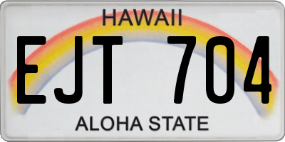 HI license plate EJT704