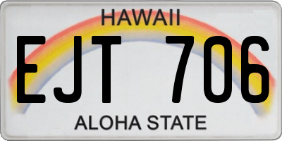 HI license plate EJT706