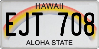 HI license plate EJT708