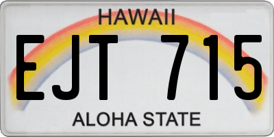 HI license plate EJT715