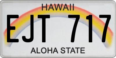 HI license plate EJT717