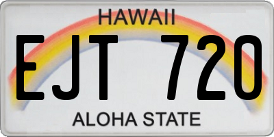 HI license plate EJT720