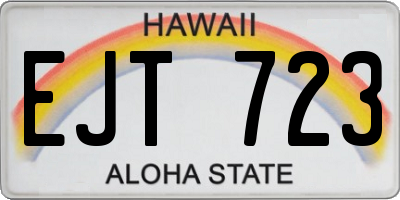 HI license plate EJT723