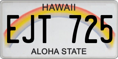 HI license plate EJT725