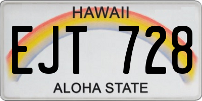 HI license plate EJT728