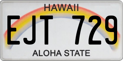HI license plate EJT729