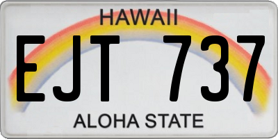HI license plate EJT737