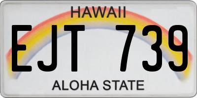 HI license plate EJT739