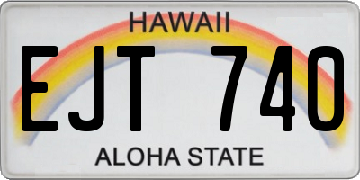 HI license plate EJT740