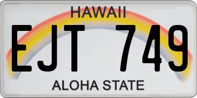 HI license plate EJT749