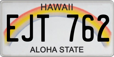 HI license plate EJT762