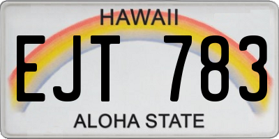HI license plate EJT783