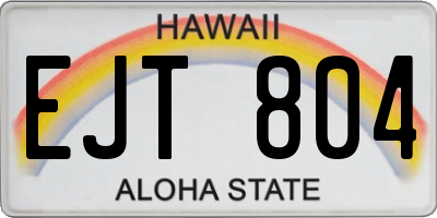 HI license plate EJT804