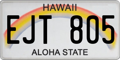 HI license plate EJT805