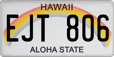 HI license plate EJT806
