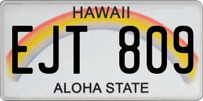 HI license plate EJT809