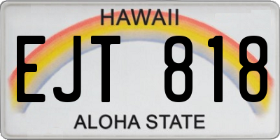 HI license plate EJT818