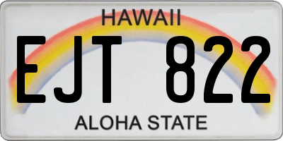 HI license plate EJT822
