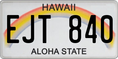 HI license plate EJT840