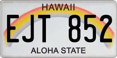 HI license plate EJT852