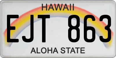HI license plate EJT863