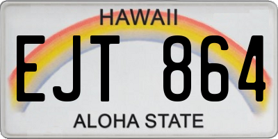 HI license plate EJT864