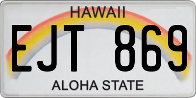 HI license plate EJT869