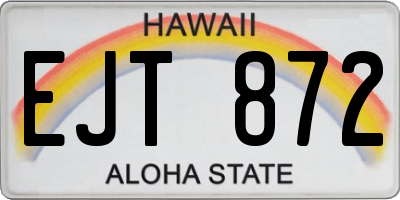 HI license plate EJT872